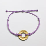 Lavender Custom Twist Bracelet with Brass Token