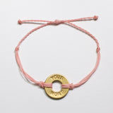 Light Pink Custom Twist Bracelet with Brass Token