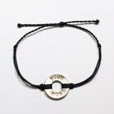Black Custom Twist Bracelet with Nickel Token