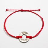 Red Custom Twist Bracelet with Nickel Token