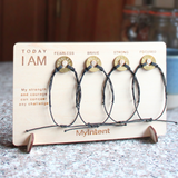 MyIntent card board holding 4 MyIntent bracelets