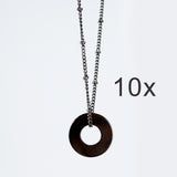 MyIntent Refill Bead Necklaces set of 10 in Black Nickel color