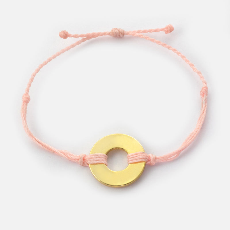 MyIntent Refill Twist Bracelet Light Pink String with Gold Token