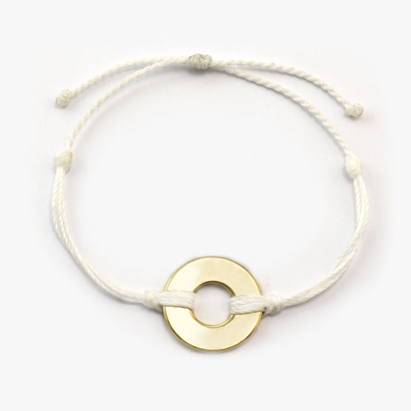 MyIntent Refill Twist Bracelet White String with Gold Token