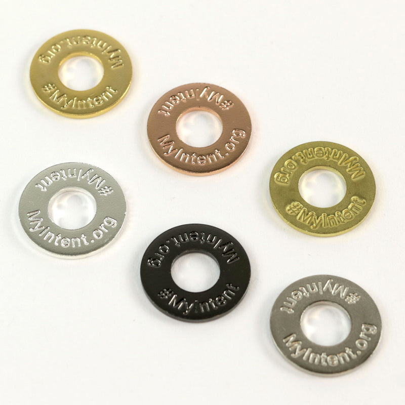 Back side MyIntent Refill Tokens all colors Brass, Nickel, Gold, Silver, Black Nickel, & Rose Gold