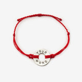 MyIntent Custom Twist Bracelet Red String with Silver Token