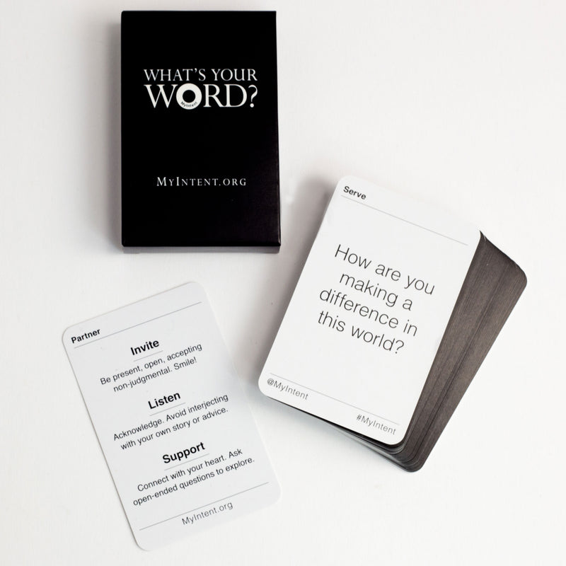 MyIntent Deck of 33 Question Cards provide meaningful questions which help folks to find their word