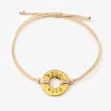 MyIntent Custom Classic Bracelet Antique Brass Token Cream String Color