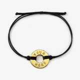 MyIntent Custom Classic Bracelet Antique Brass Token Black String Color