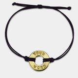 MyIntent Custom Classic Bracelet Brass Token Black String Color
