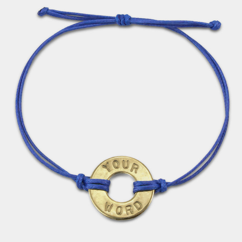 MyIntent Custom Classic Bracelet Blue String with Brass Token