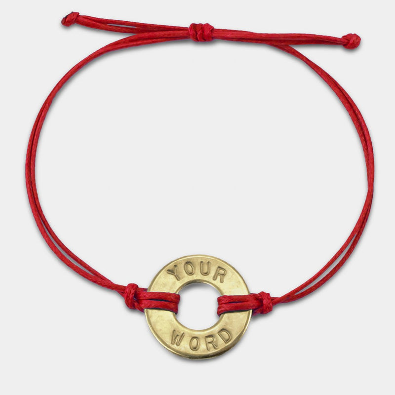 MyIntent Custom Classic Bracelet Red String with Brass Token