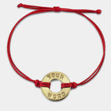 MyIntent Custom Classic Bracelet Brass Token Red String Color
