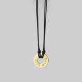 MyIntent Closeout Custom Adjustable Necklace with Double Black Strings and Gold Plated Token 