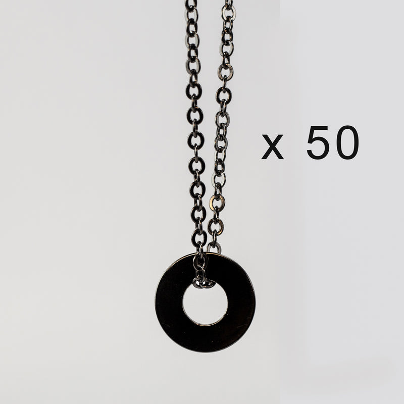 MyIntent Refill Chain Necklaces set of 50 in Black Nickel color