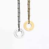 MyIntent Refill Bead Necklaces in Brass and Nickel with MyIntent.org on the back side of the token