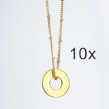MyIntent Refill Bead Necklaces set of 10 in Brass color