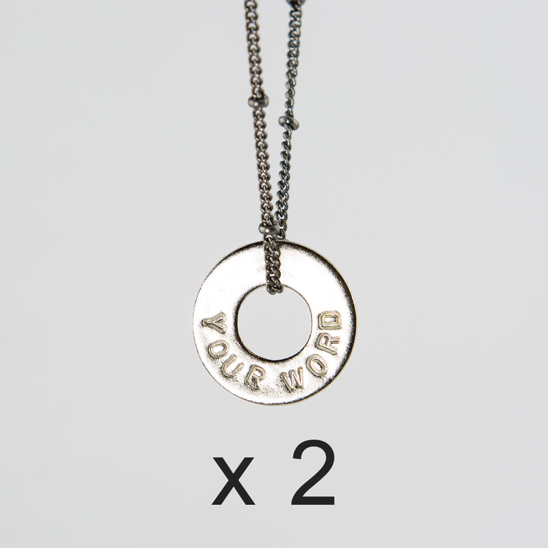MyIntent Custom Bead Necklace Set of 2 Nickel Color