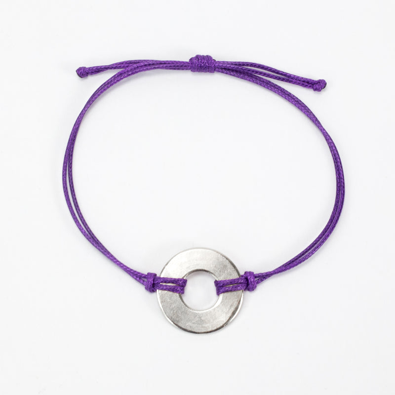 MyIntent Refill Classic Bracelet Purple String with Nickel token