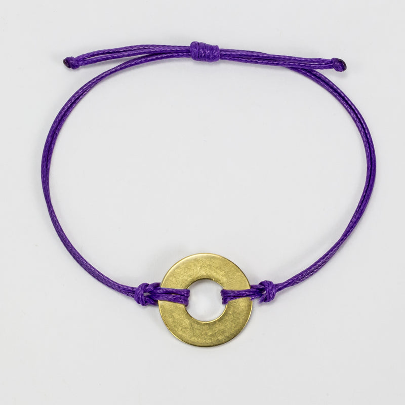 MyIntent Refill Classic Bracelet Purple String with Brass token
