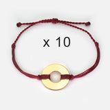 MyIntent Refill Twist Bracelets set of 10 Burgundy String with Gold Token