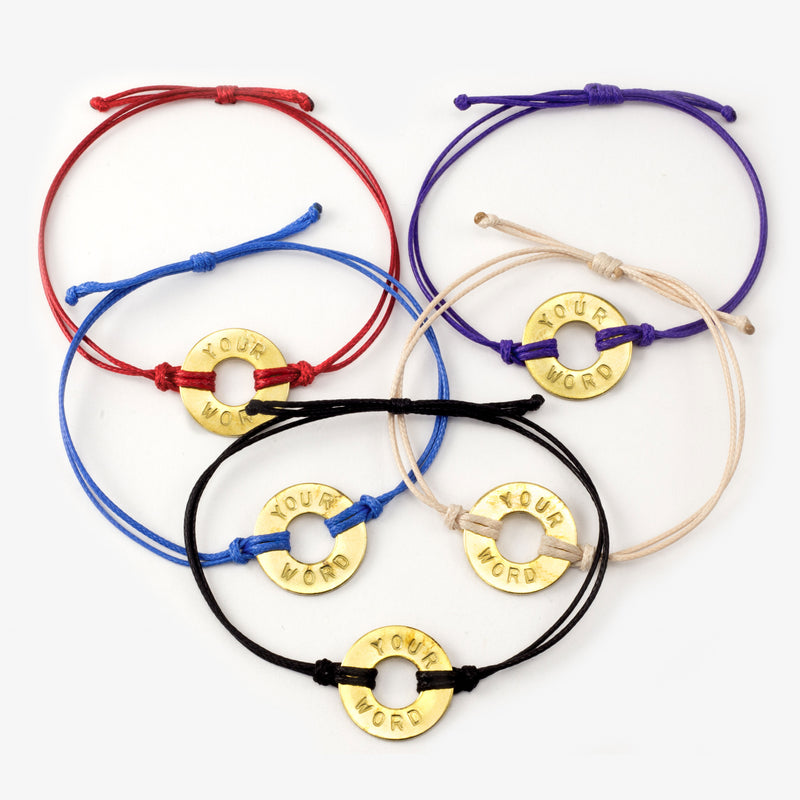 MyIntent Custom Classic Bracelets in All Colors with Antique Brass Token