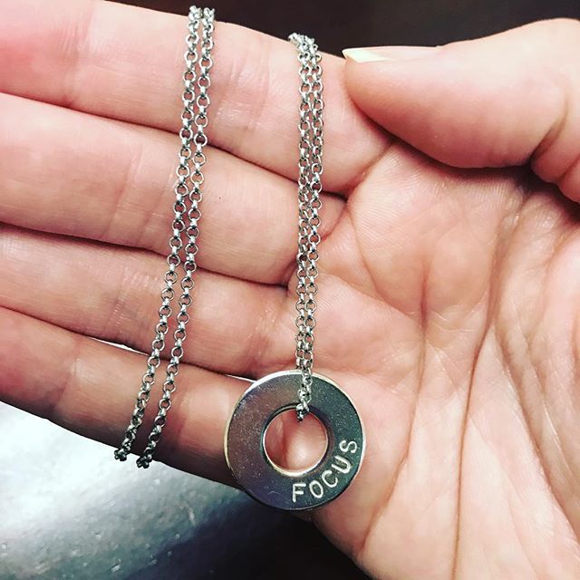 MyIntent Custom Chain Necklace Nickel Color with word FOCUS