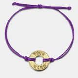MyIntent Custom Classic Bracelet Brass Token Purple String Color