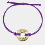 MyIntent Custom Classic Bracelet Purple String with Brass Token