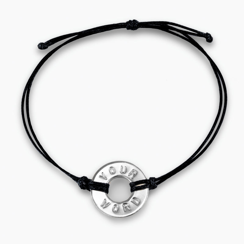 MyIntent Custom Classic Bracelet Black String with Nickel Token