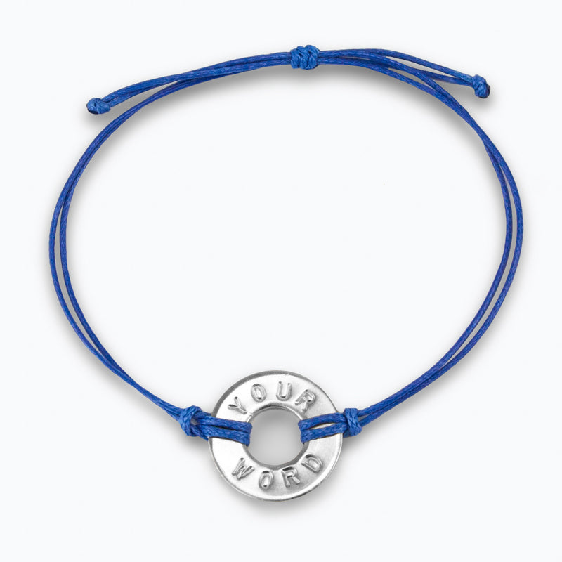 MyIntent Custom Classic Bracelet Nickel Token Blue String Color