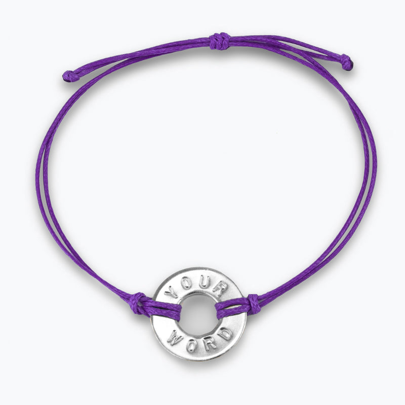 MyIntent Custom Classic Bracelet Purple String with Nickel Token