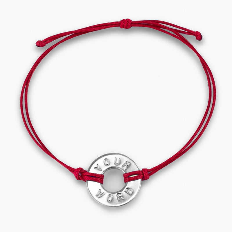 MyIntent Custom Classic Bracelet Red String with Nickel Token