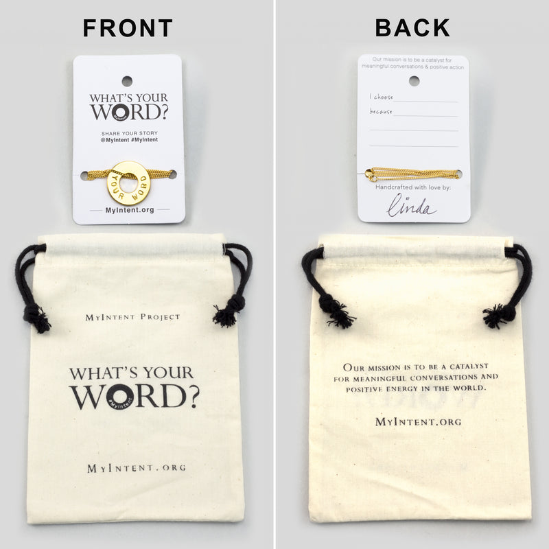 MyIntent Custom Dainty Necklace arrives wrapped around a card with Packaging Bag