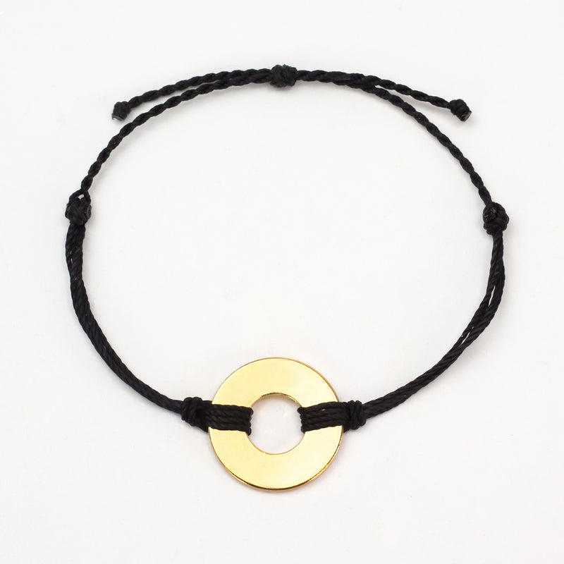 MyIntent Refill Twist Bracelet Black String with Gold Token