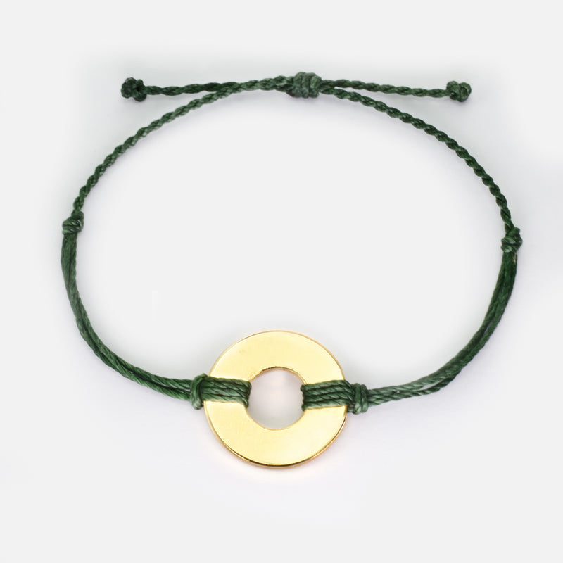 MyIntent Refill Twist Bracelet Forest Green String with Gold Token