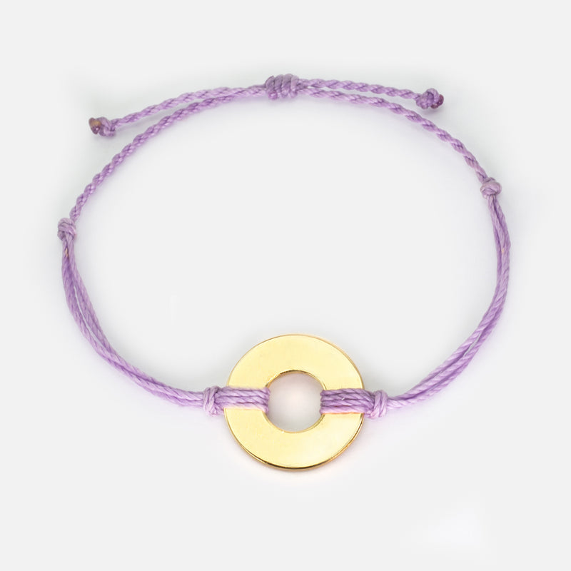 MyIntent Refill Twist Bracelet Lavender String with Gold Token