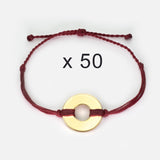 MyIntent Refill Twist Bracelets set of 50 Burgundy String with Gold Token