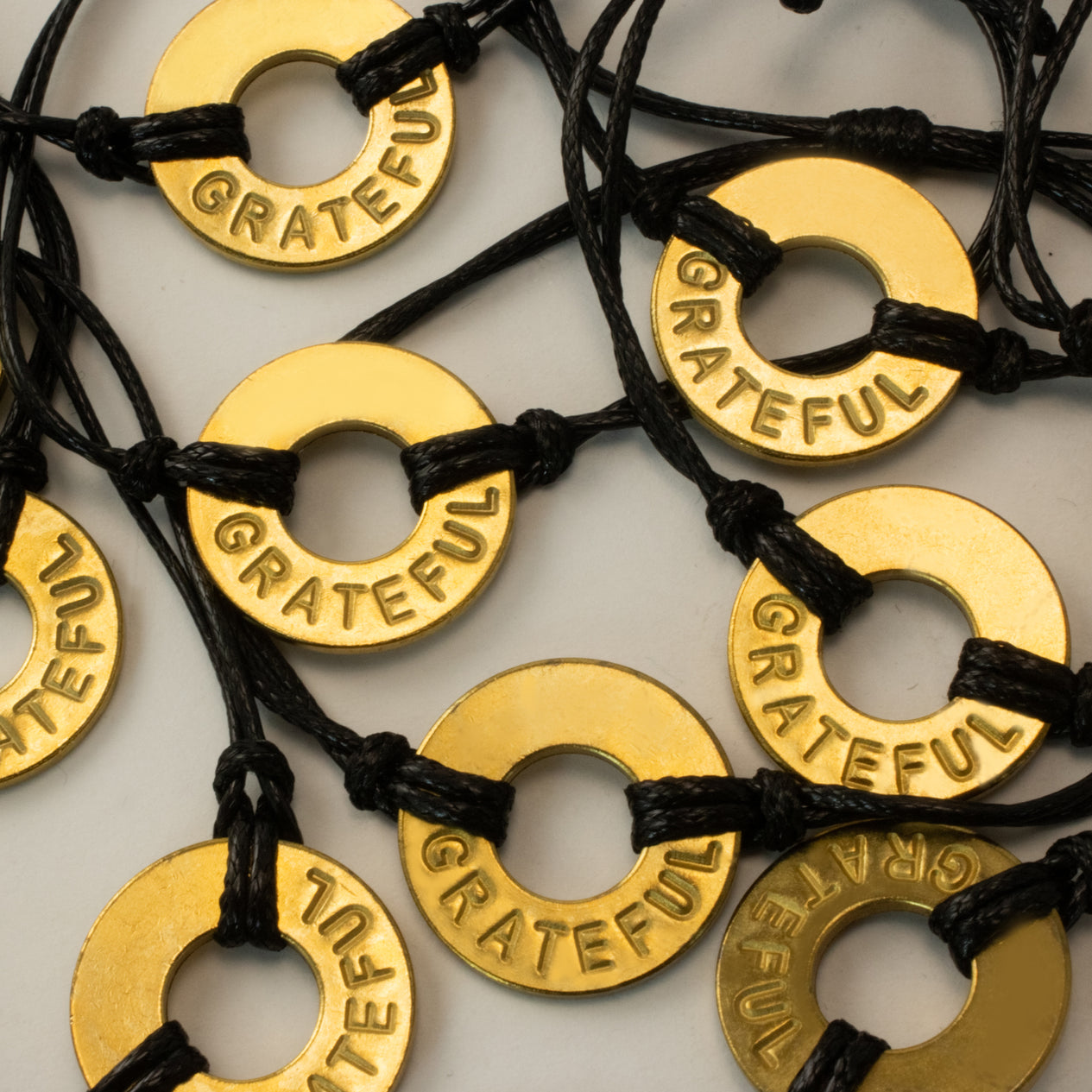 MyIntent Classic Black Brass Bracelets with the word GRATEFUL