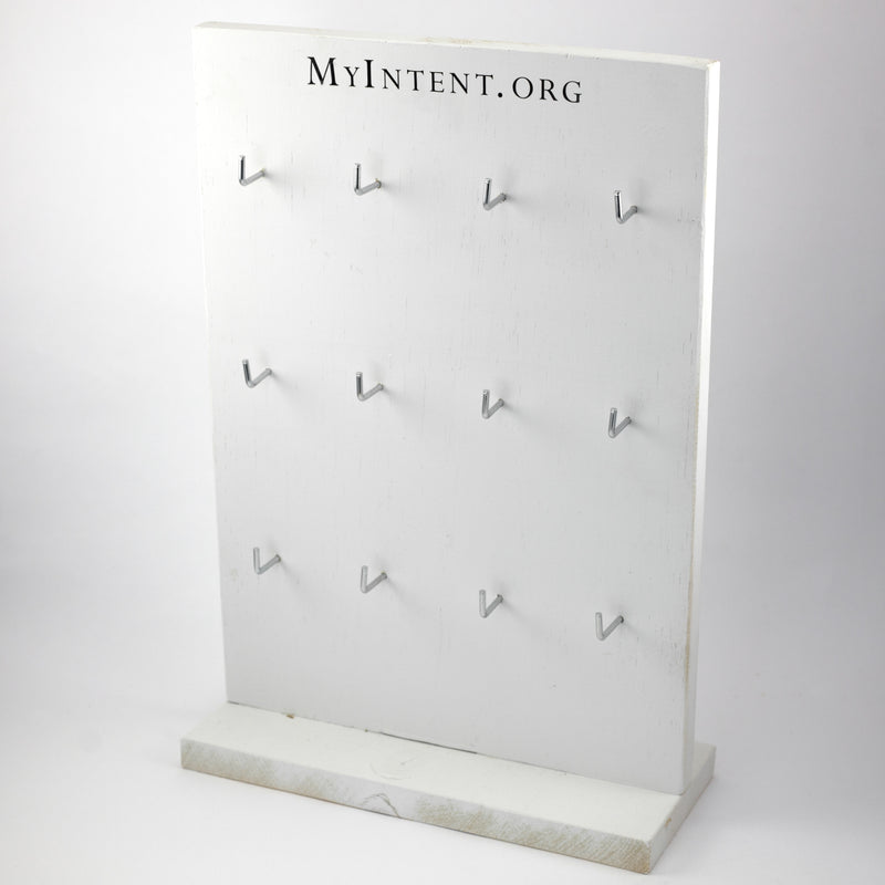 MyIntent solid wood white display board is designed to fit and hold the MyIntent Maker cards