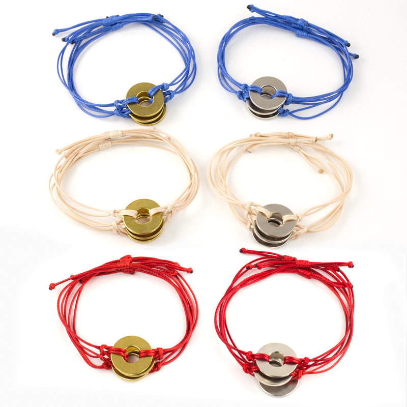 MyIntent Refill Classic Bracelets Red, Cream, & Blue set of 18 with both Brass & Nickel Tokens
