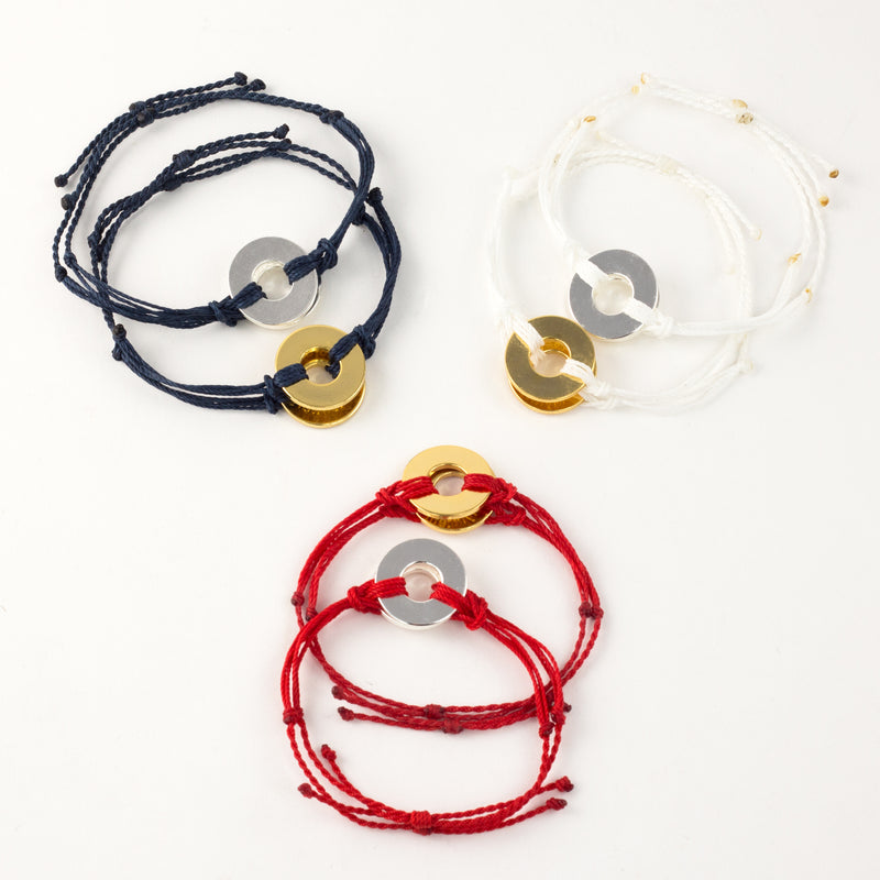 MyIntent Refill Twist Bracelets Red, Indigo Blue, & White set of 12 with both Silver & Gold tokens