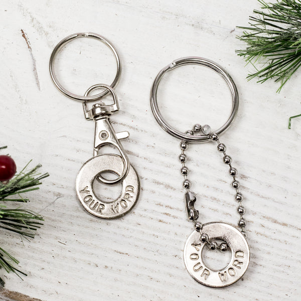 MyIntent Custom Clasp Keychain and Bead Keychain in Nickel