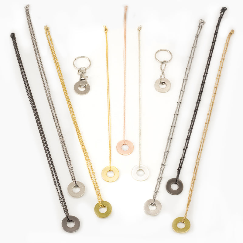 MyIntent Refill 3 Bead, 3 Chain, 3 Dainty Necklaces in all colors & 2 nickel bead & clasp keychains