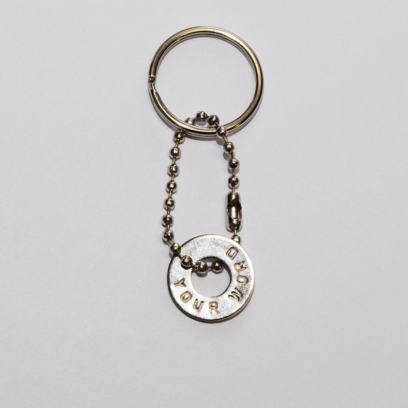 MyIntent Custom Bead Keychain in Nickel