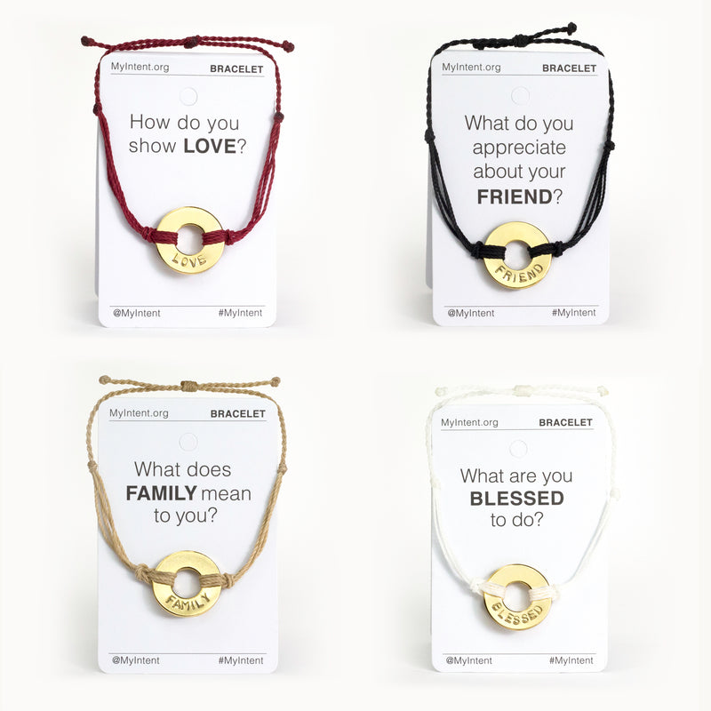 MyIntent Popular Word Pack Twist Bracelets NURTURER words set with Gold tokens