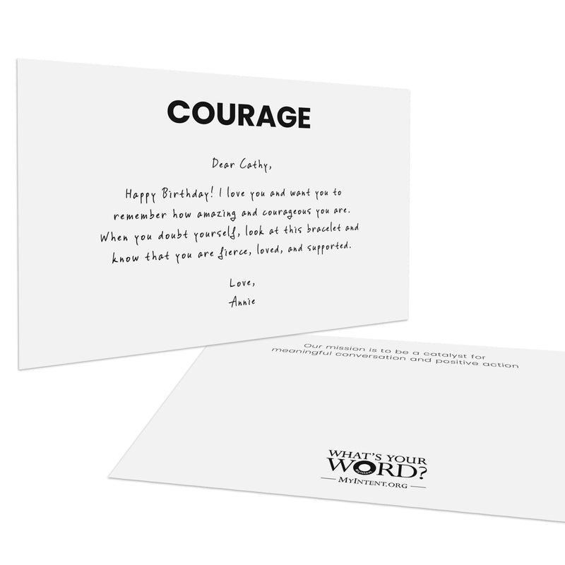 MyIntent Custom Personalized Card has your word printed on the top & your personalized message below
