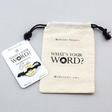 MyIntent Custom Classic Bracelet arrives wrapped around a card with Packaging Bag