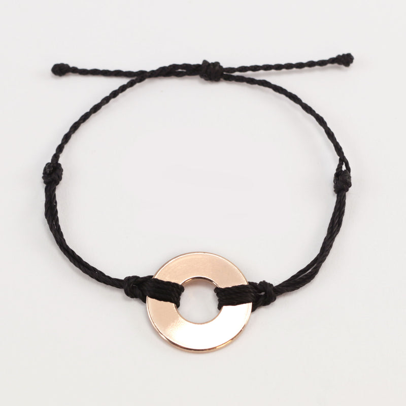 MyIntent Refill Twist Bracelet Black String with Rose Gold Token