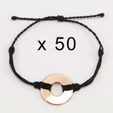MyIntent Refill Twist Bracelets set of 50 Black String with Rose Gold Token